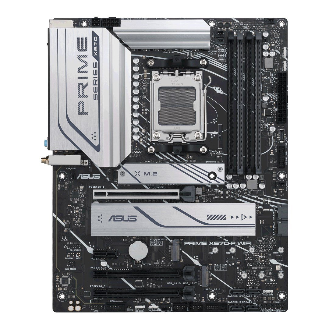 ASUS PRIME X670-P WiFi AMD X670 Socket AM5 ATX Motherboard - Thumbnail 4