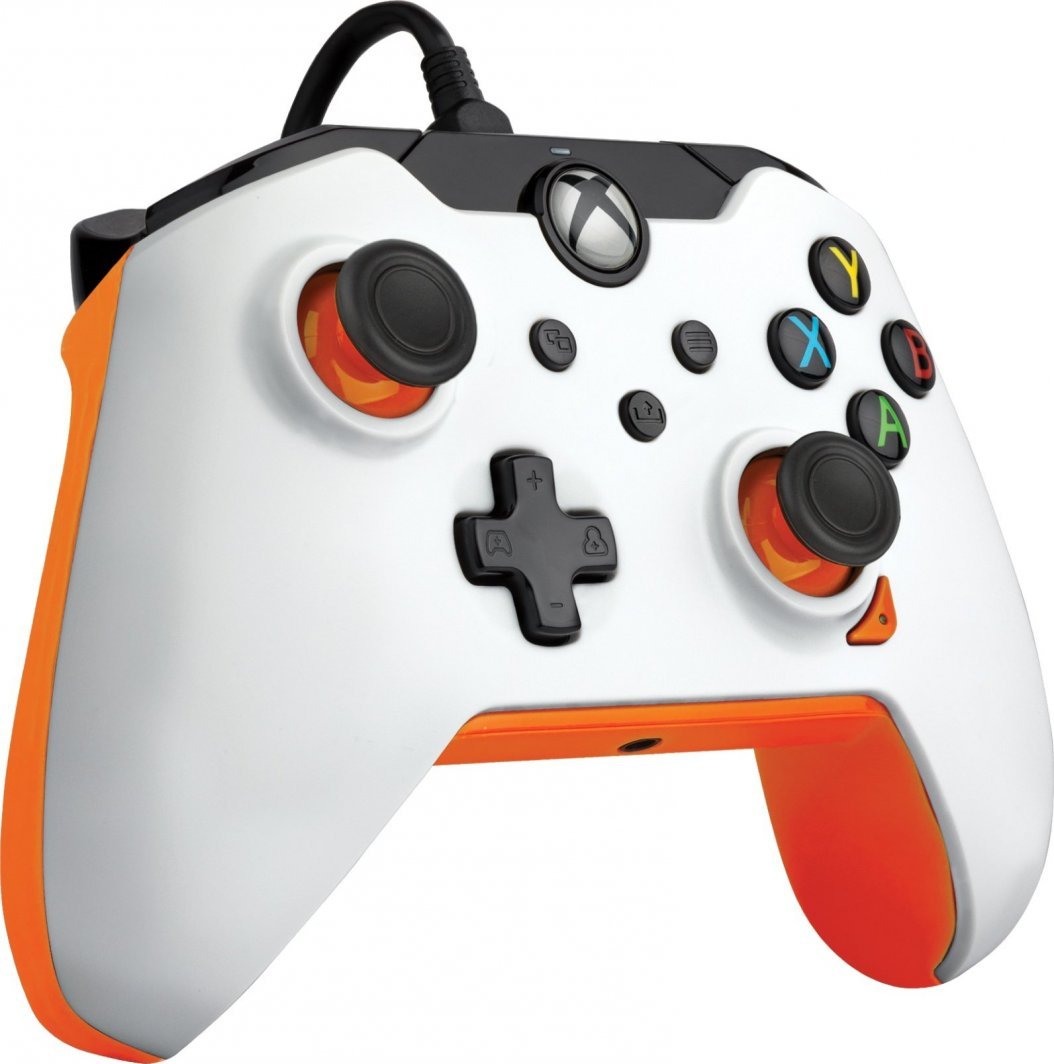 PDP Atomic White Controller, Wired, White / Orange - Thumbnail 3