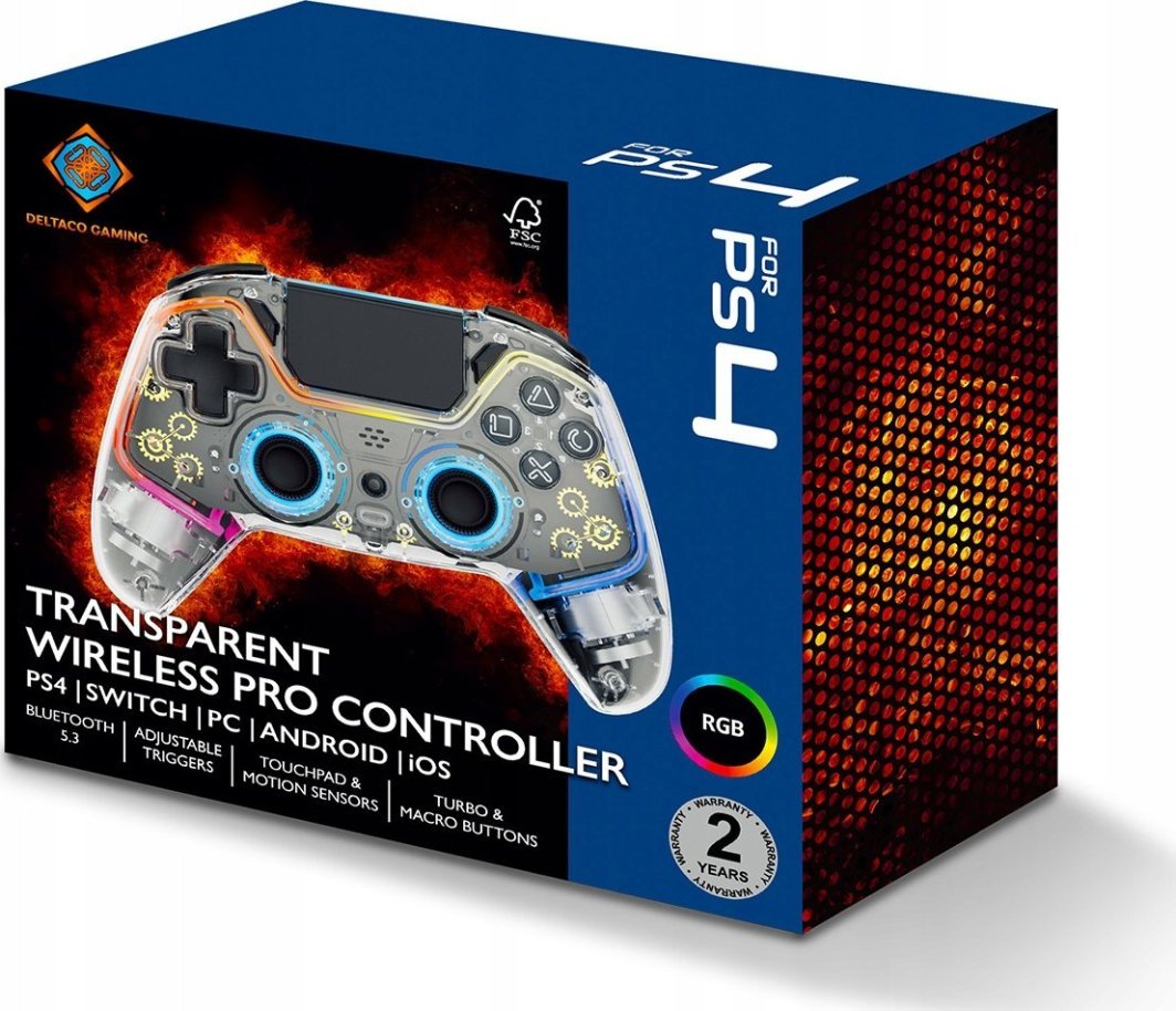 Deltaco PS4/PC Controller, Wireless, Multicolor - Thumbnail 7