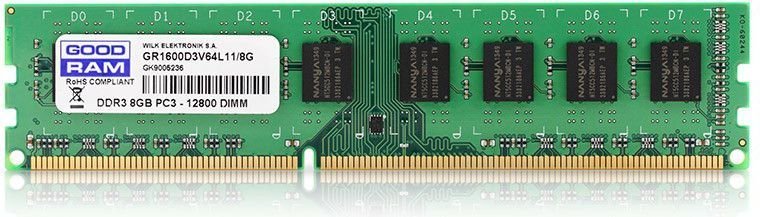 GOODRAM DDR3 8 GB RAM, 1600MHz, CL11 (GR1600D3V64L11/8G), 3.5" - Image 1
