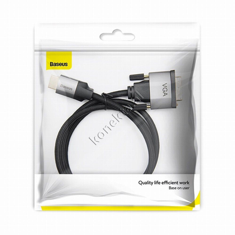 Baseus HDMI-VGA Cable, 2m, Grey - Thumbnail 2