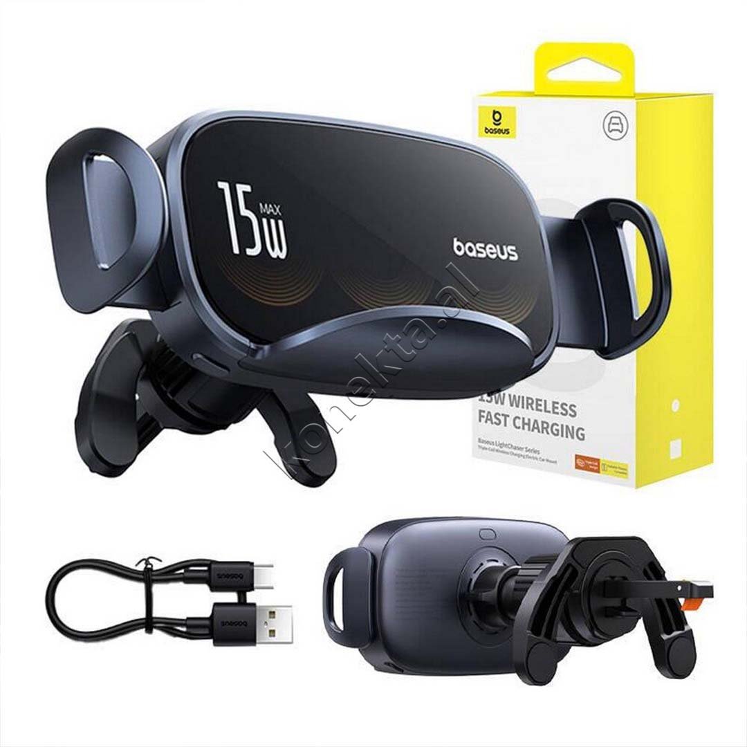Baseus Wireless Car Charger Holder, Black - Thumbnail 7