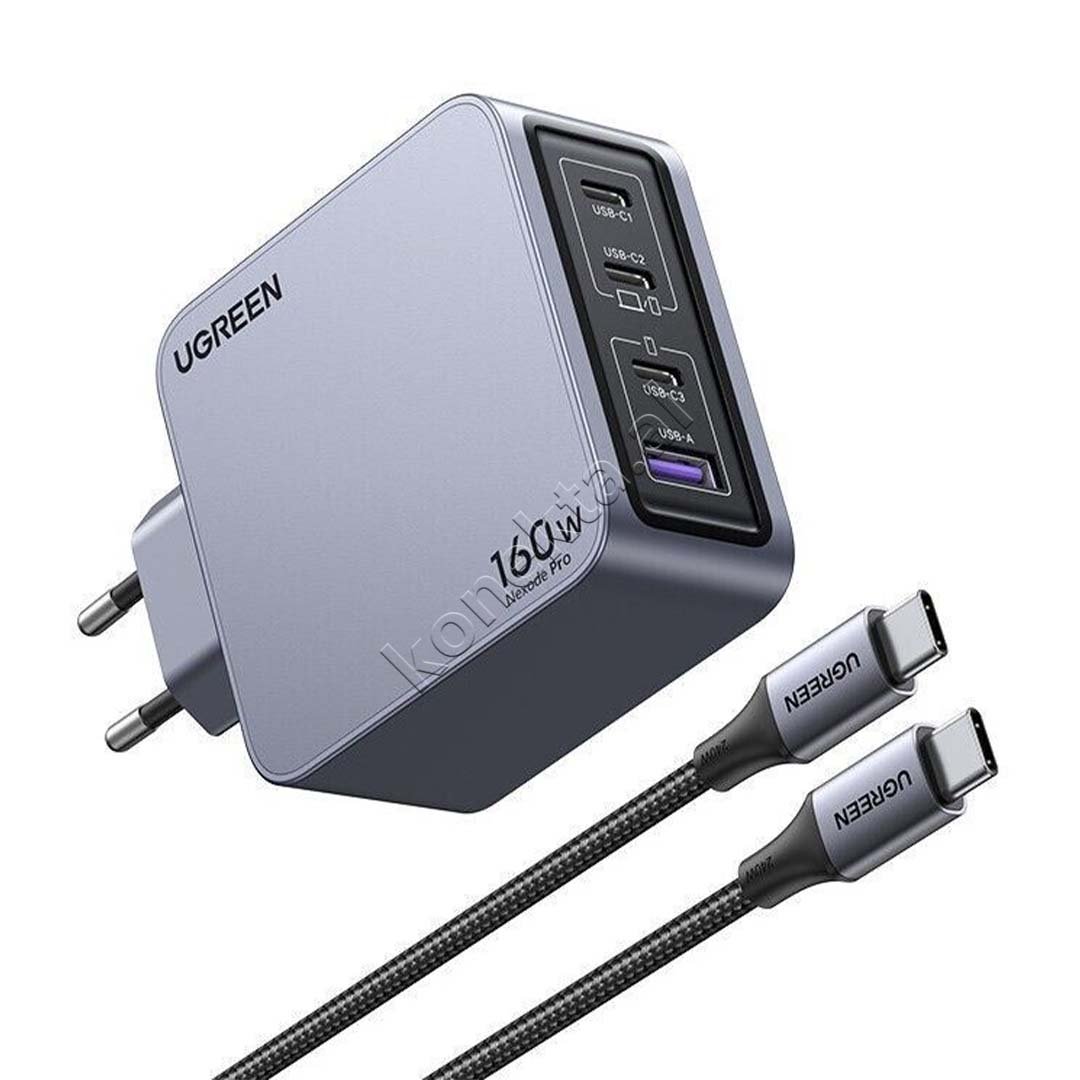 UGreen Nexode Pro 160W Charger, Grey, USB-A & 3xUSB-C - Thumbnail 2