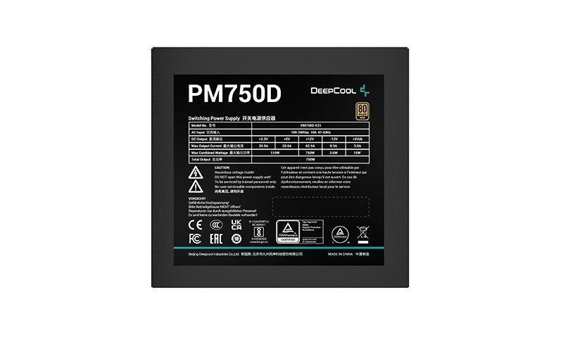DeepCool PM750D Power Supply, 750W, 20+4 pin, ATX Black - Thumbnail 3
