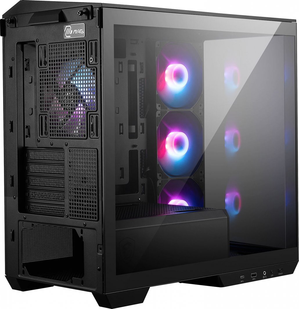 MSI MAG Pano M100R PZ ARGB Case, Black, Mini Tower - Thumbnail 2