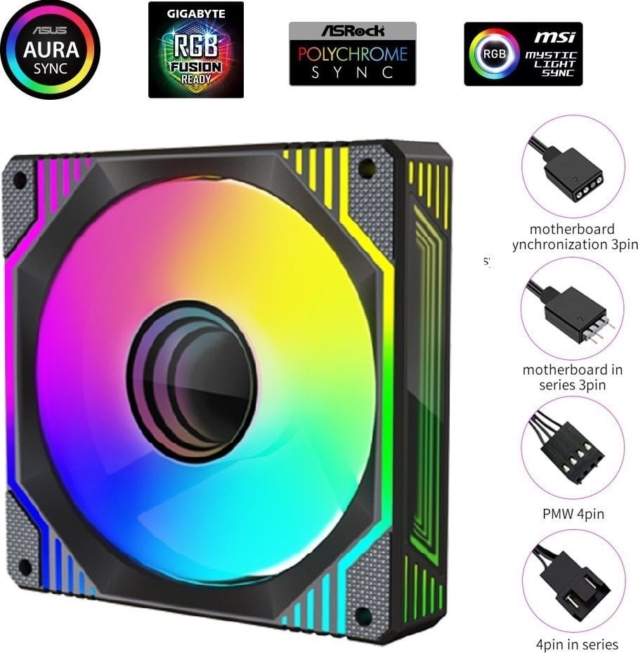1stCOOL AURA EVO Mirror ARGB PWM Fan, 120 mm - Thumbnail 2