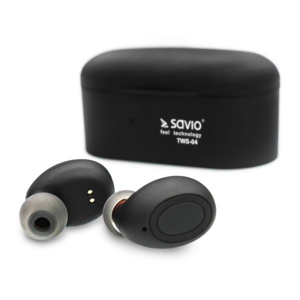 Savio TWS-04 Earphones, Wireless, Black / Graphite - Thumbnail 2