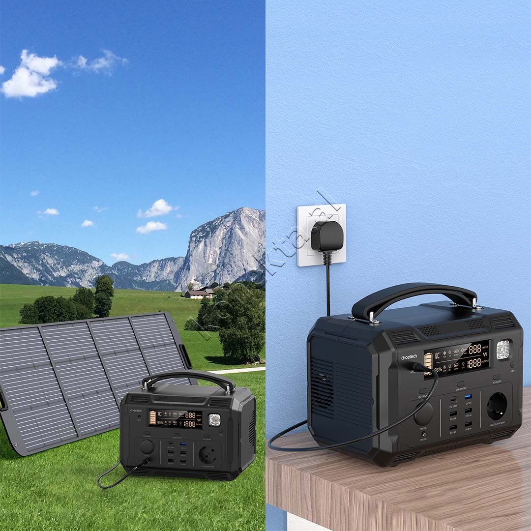 Choetech Stacion Karikimi Portativ 500W, E Zezë - Thumbnail 4