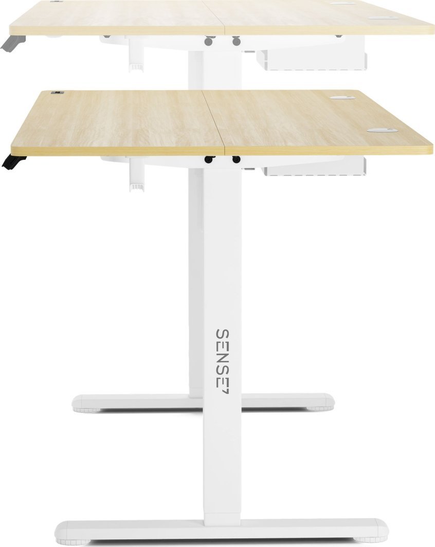 SENSE7 Nojo Table, 140cm x 70cm, White / Light Wood - Thumbnail 5