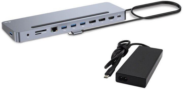 I-Tec Docking Station USB-C Metal Ergonomic, 3x 4K Display, PD 100W + i-tec Universal Charger 100 W - Image 1