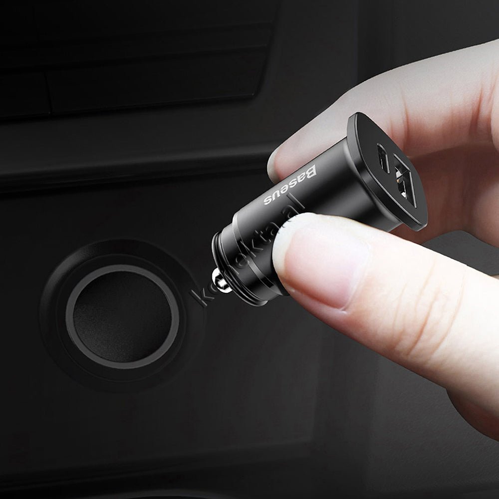 Baseus Adaptor Karikimi Inteligjent Per Makine 30w, E Zeze / E Kuqe / E Argjendte - Thumbnail 8