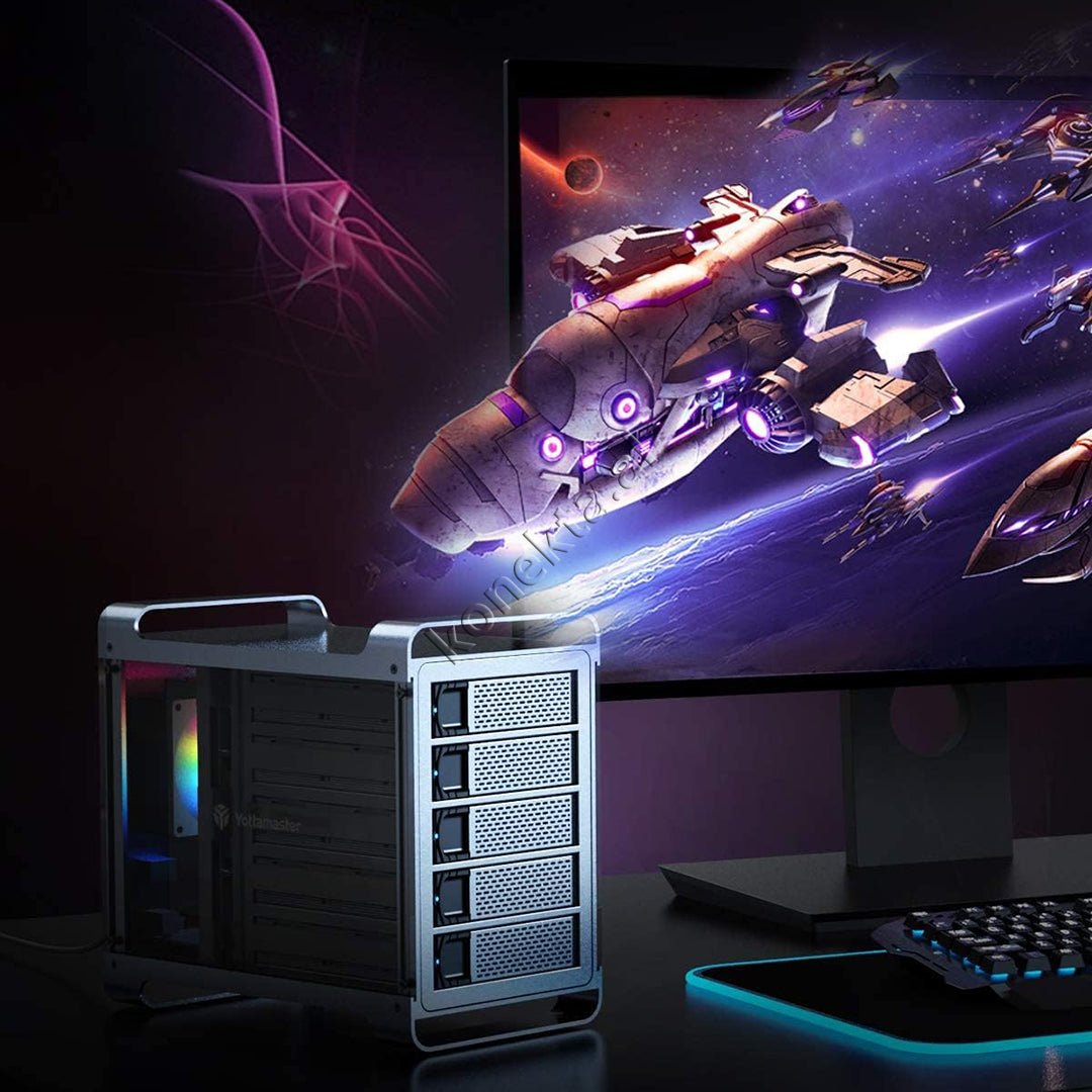 Yottamaster Hard Disk SSD Reader 3.5" / 2.5" 18TB With 5 Bays Up To 90TB Max With RGB Light - Thumbnail 3