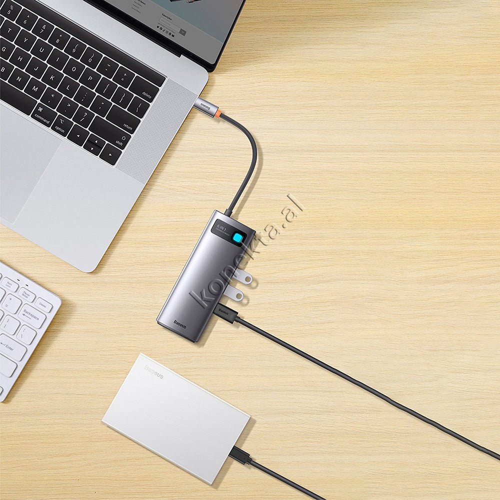Baseus Adaptor HUB Me Shumë Porta 6 në 1 - Thumbnail 13