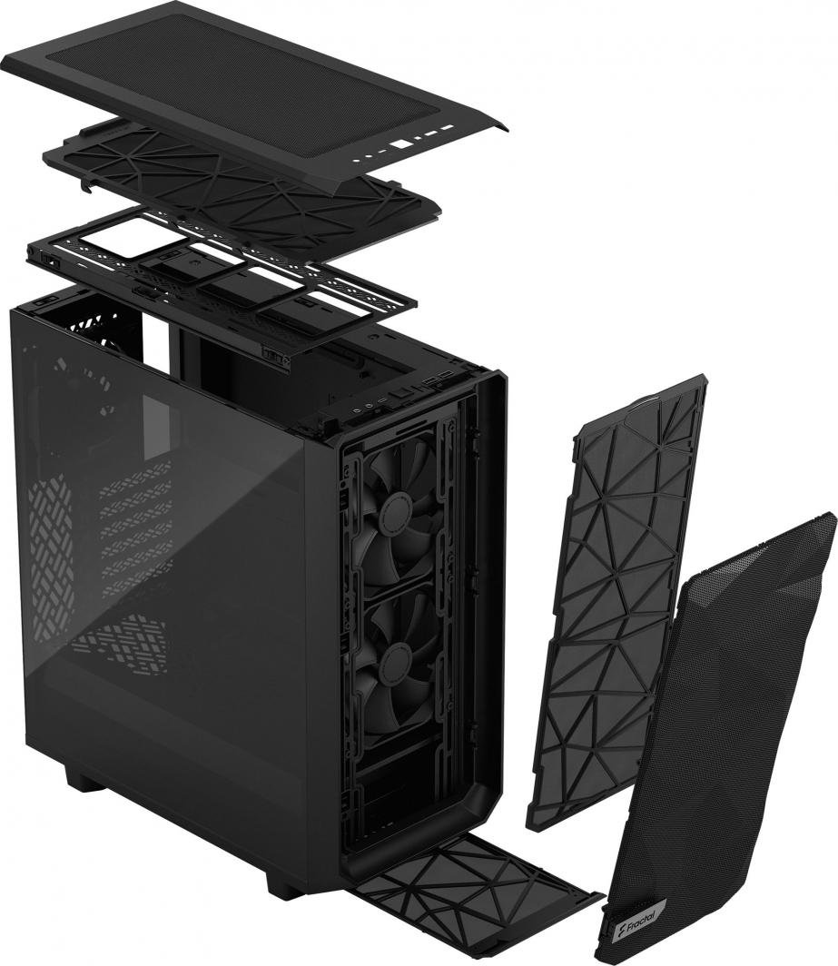 Fractal Design Meshify 2 Compact TG Light Tint Case, Black, Midi Tower - Thumbnail 17