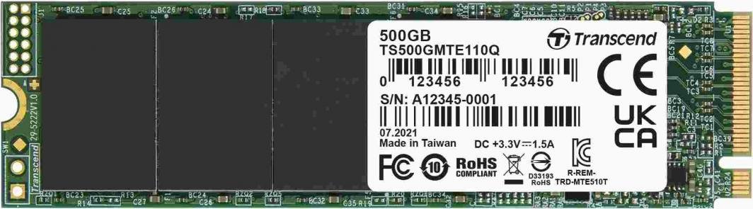 Transcend 110Q SSD, 500GB, M.2 2280 PCI-E x4 Gen3 NVMe - Image 1