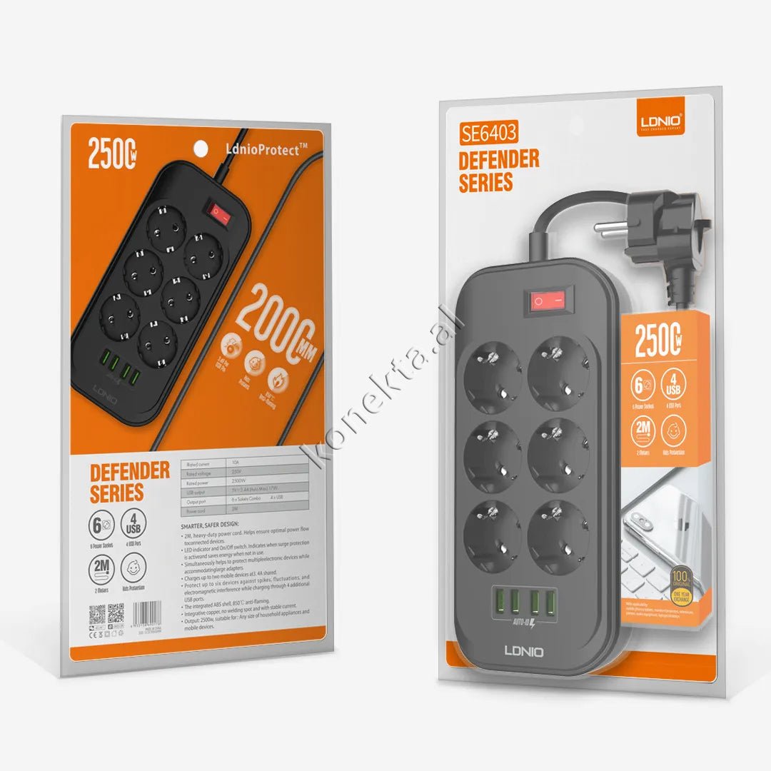 LDNIO SC3604 Power Strip, 6 Sockets, 4 USB Ports, Intelligent Fast Charging - Thumbnail 11