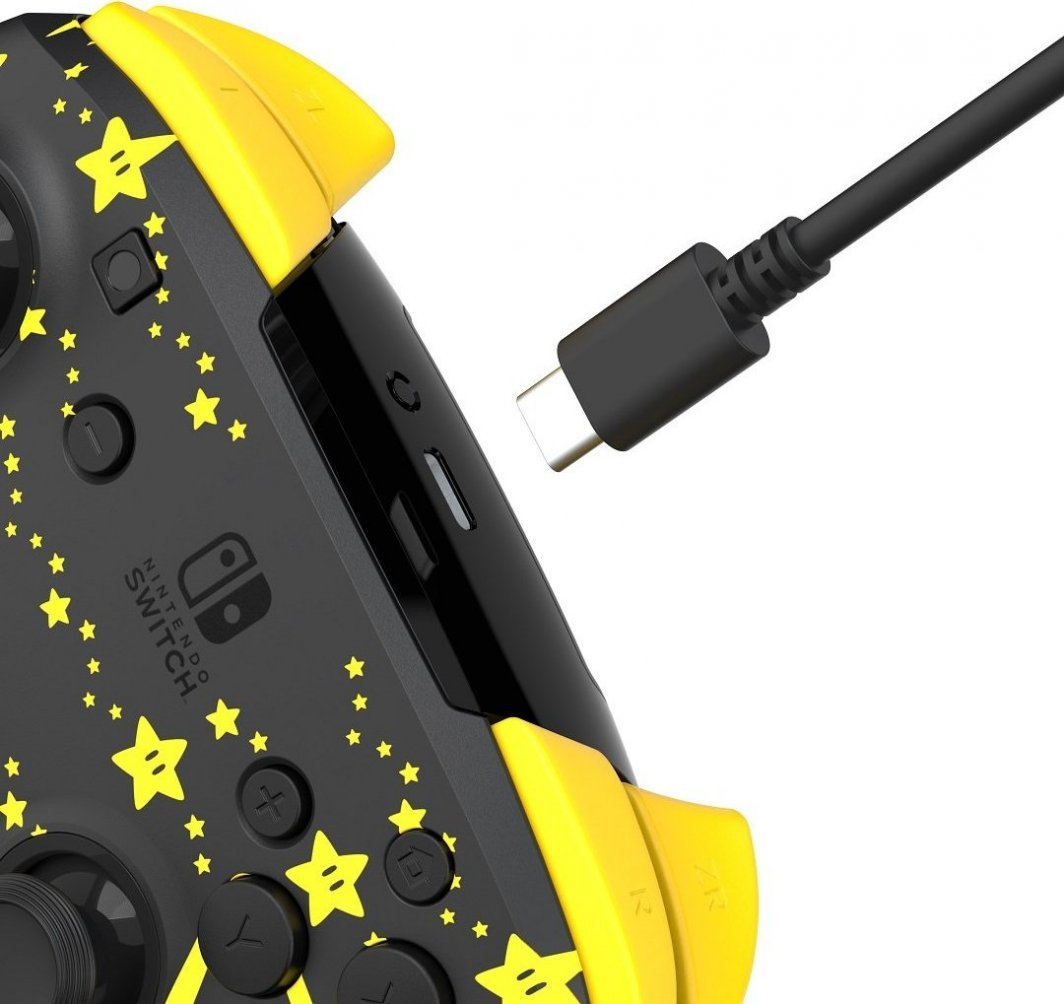 PDP Rematch Super Stars Glow Controller, Wireless, Black / Yellow - Thumbnail 3