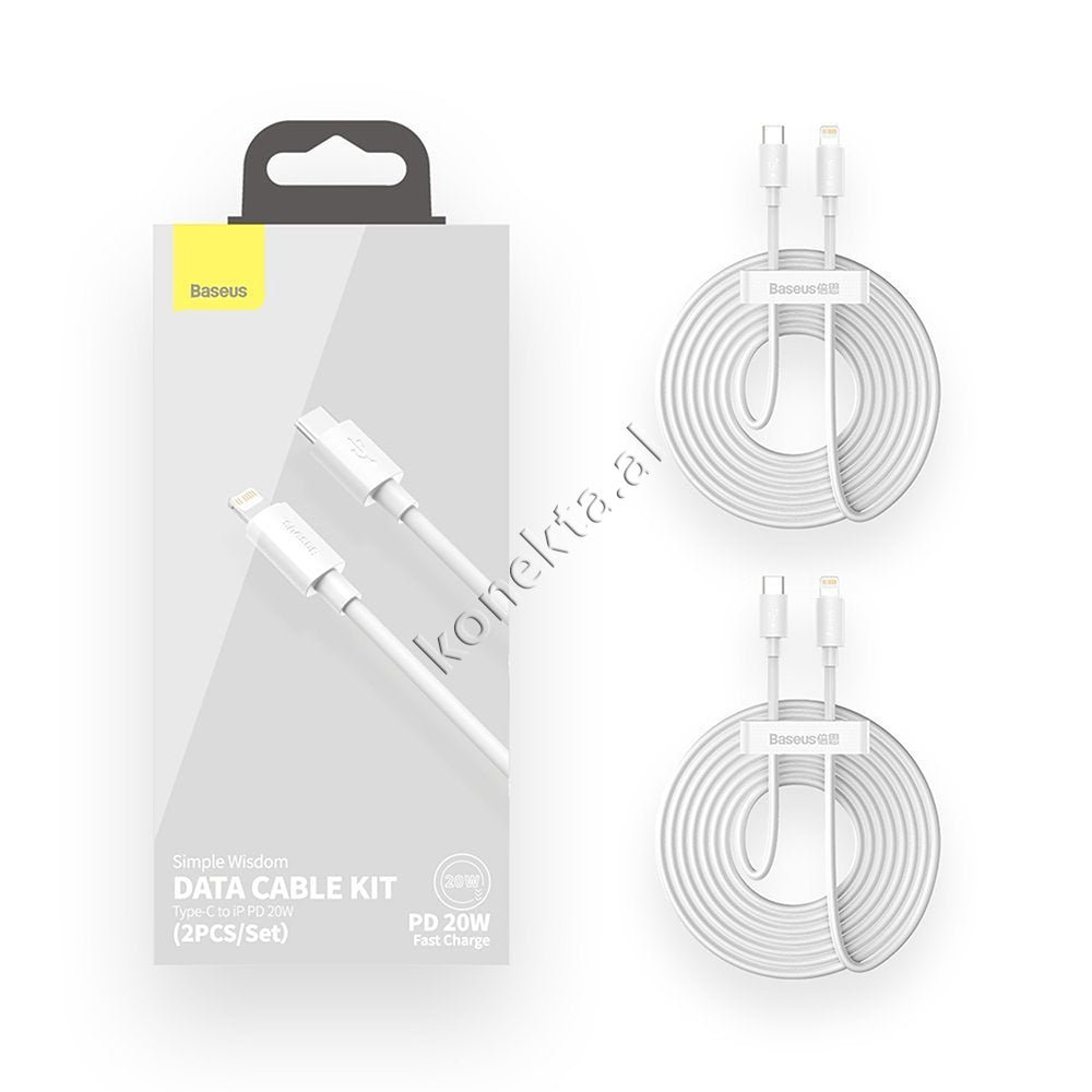 Baseus Charging Cable, 1.5m, Type-C to Lightning, Fast Charge 20W, White - Thumbnail 10