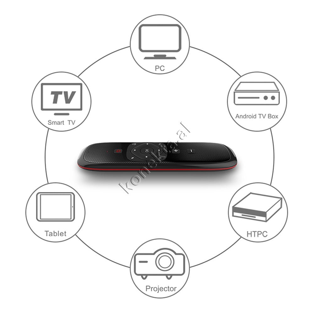 tjetertjeter W3 Air Mouse Remote Control, Black - Thumbnail 5