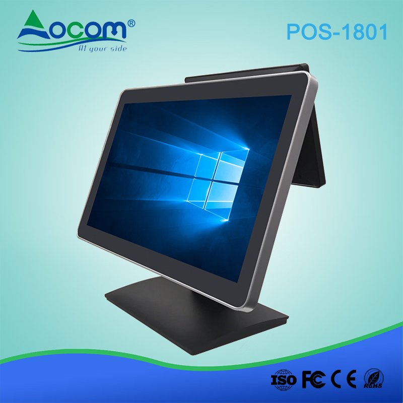 POS OCOM POS-1801-D All in One PC, 18.5" Touchscreen + 11.6" Display, 8GB RAM, 128GB SSD - Image 1