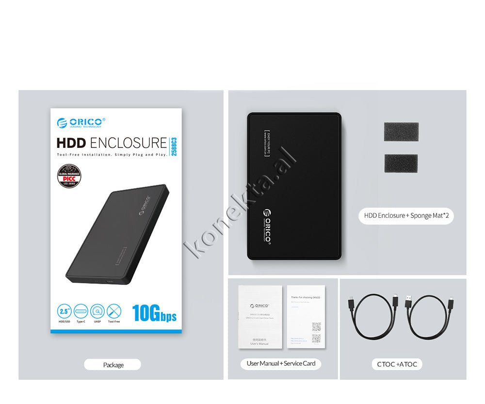 Orico Hard Disk Enclosure 2.5" Type-C - Thumbnail 2