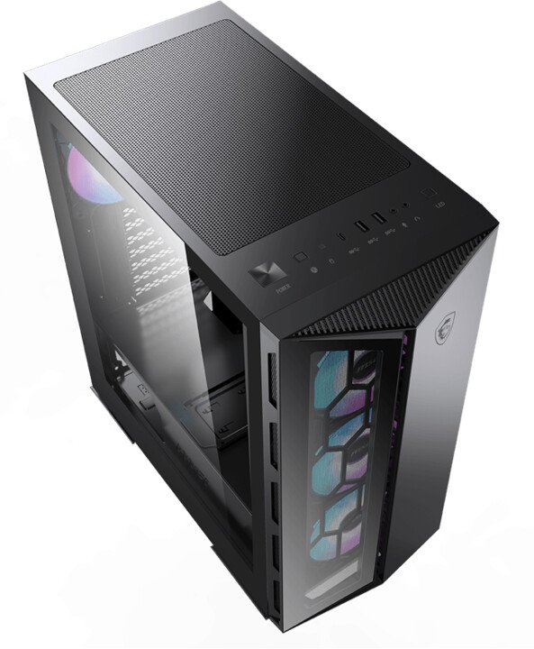 MSI MPG GUNGNIR 110R Computer Case, Black - Thumbnail 2
