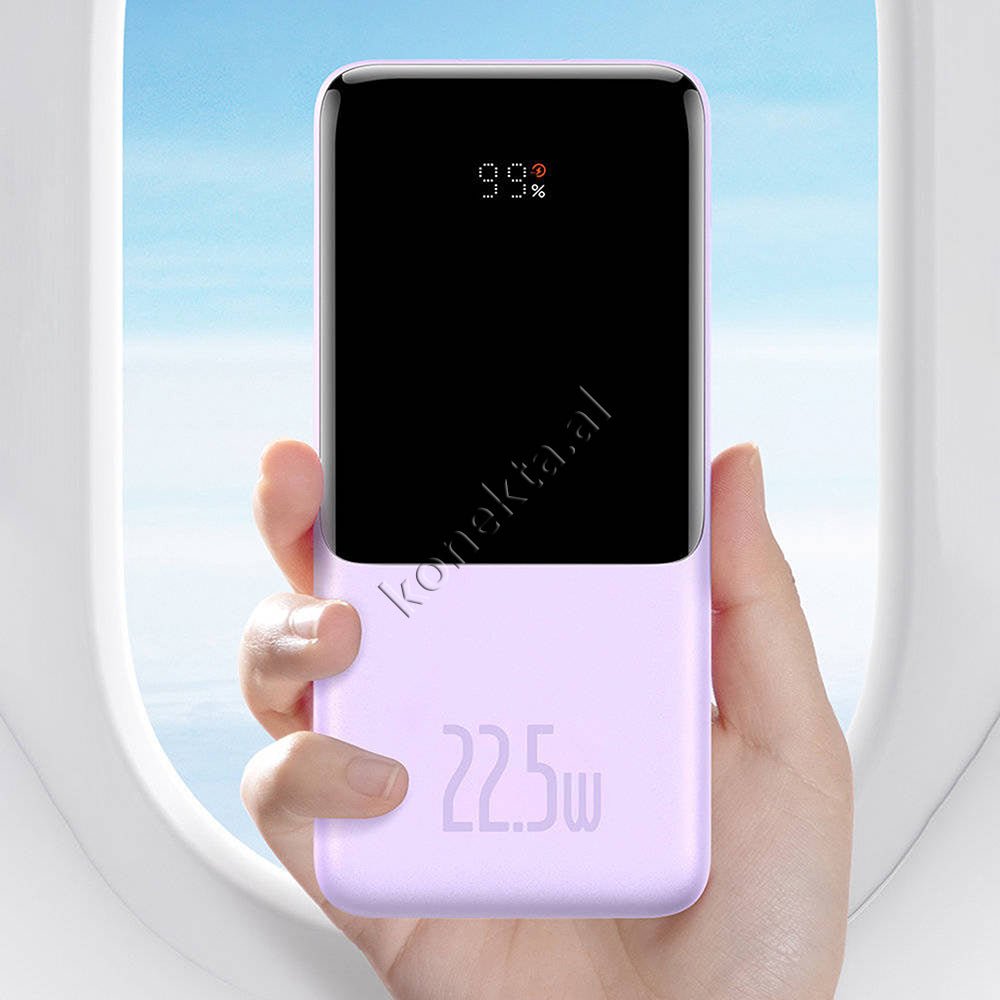 Baseus 22.5W 10000mAh External Battery, Purple, With 1 Port and Lightning & Type-C Cable - Thumbnail 17