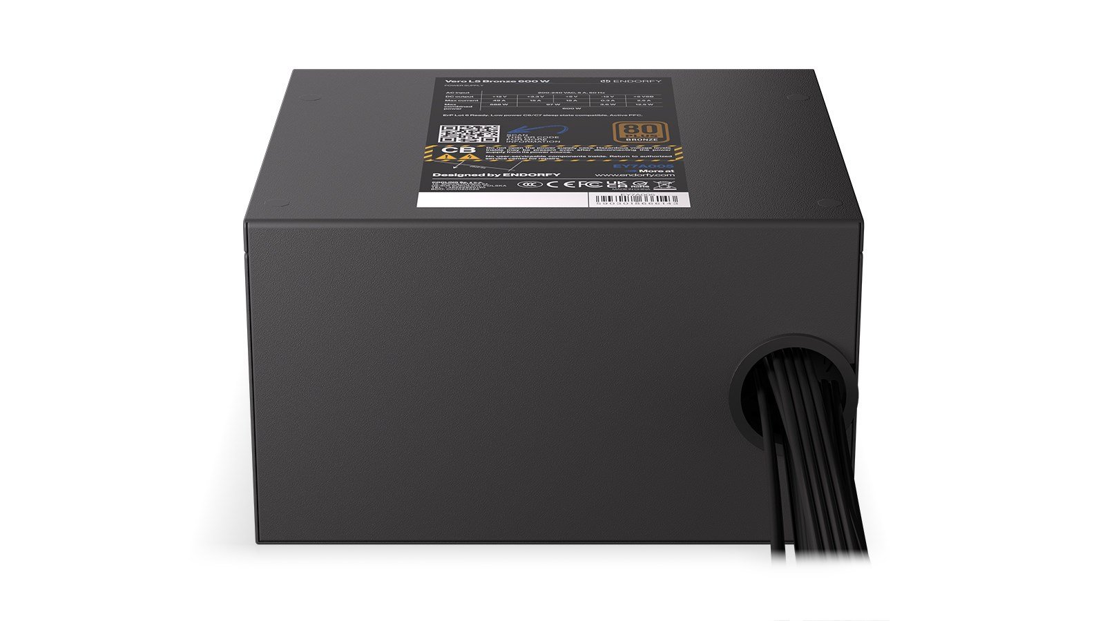 Endorfy Vero L5 Bronze 600W Power Supply, 24-pin ATX, Black - Thumbnail 13
