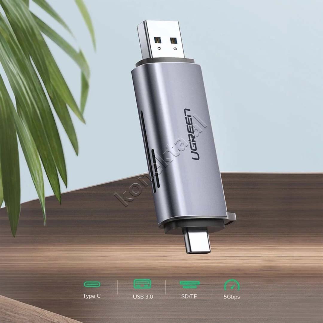 UGreen USB Card Reader with USB-A and USB-C Ports for TF and SD Cards - Thumbnail 6