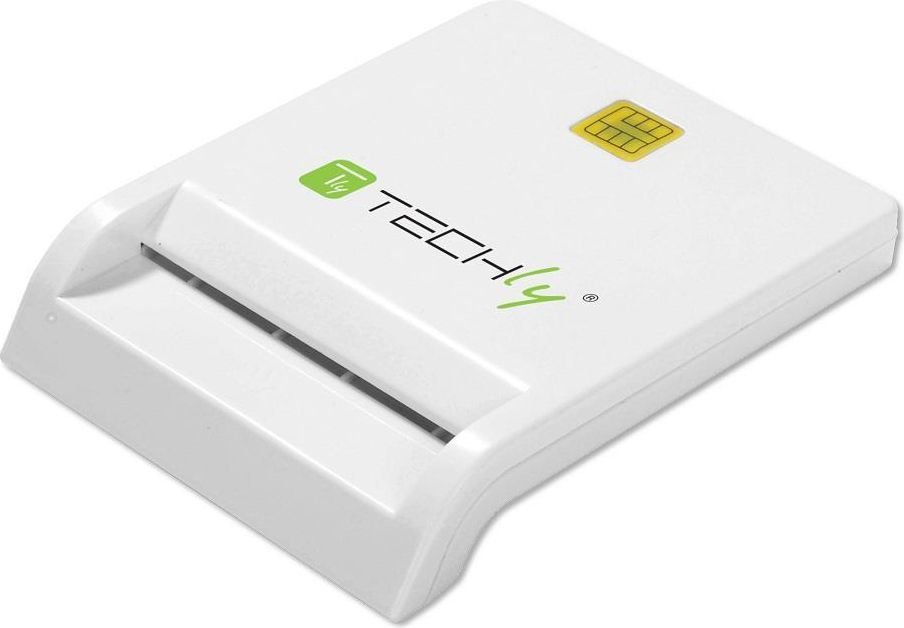 Techly Compact USB 2.0 Card Reader, White - Image 1