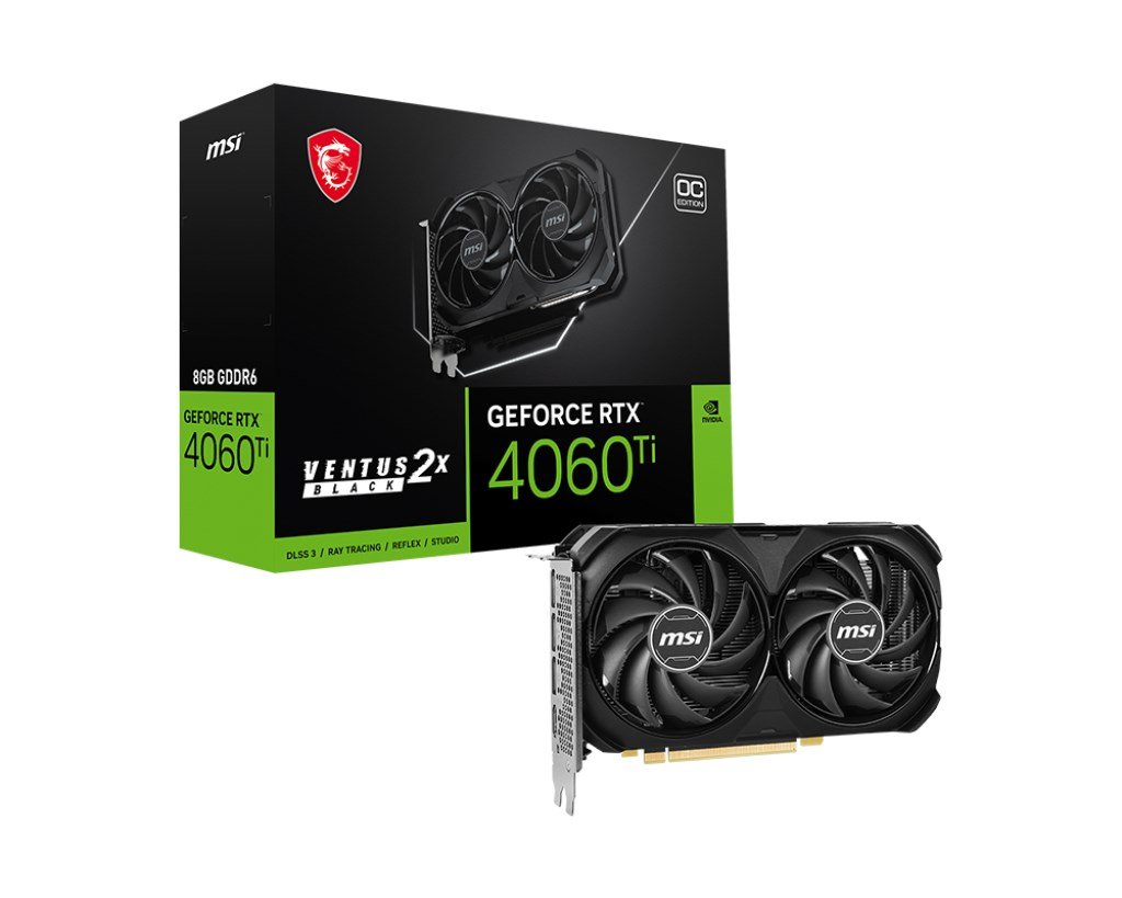 MSI GeForce RTX 4060 Ti Ventus 2X Graphics Card, Black, OC, 8GB GDDR6 - Thumbnail 4