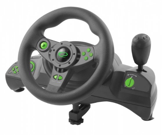Esperanza PC Racing Wheel, Pedals and Gear Shifter, Green - Image 1
