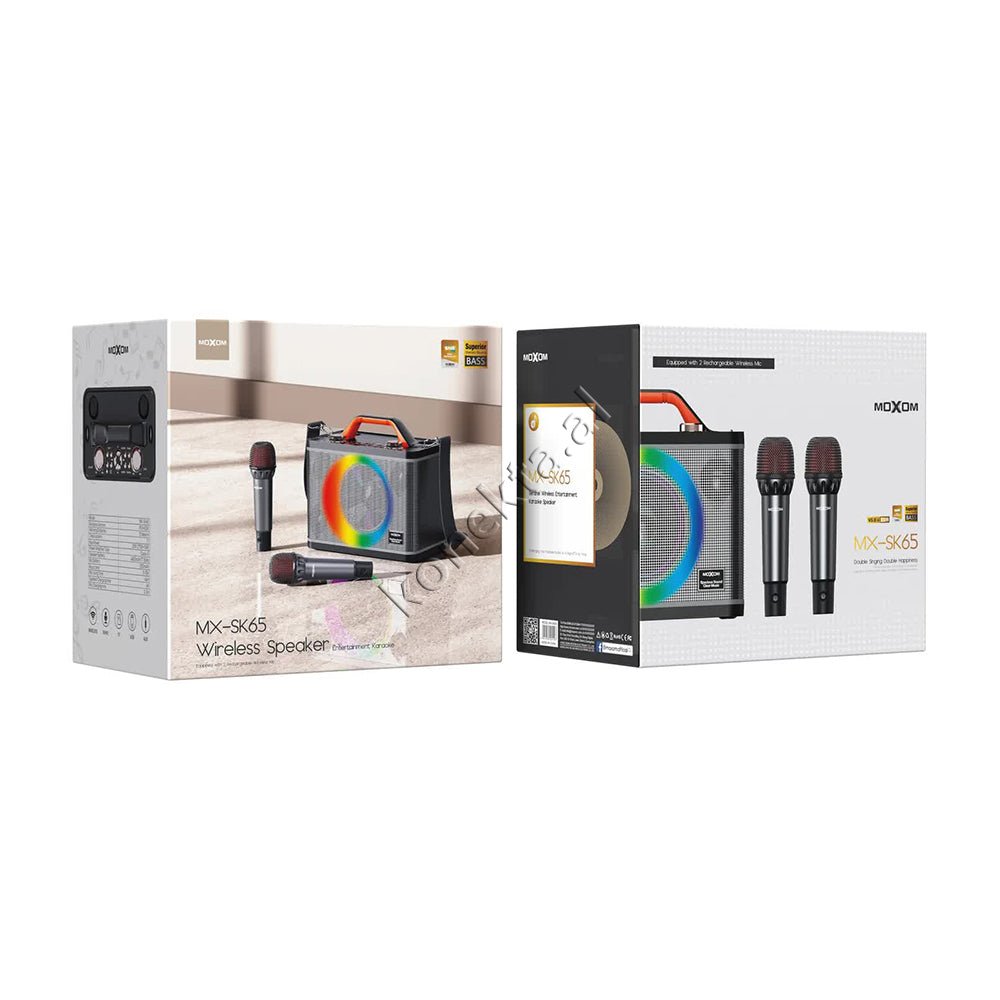 Moxom Bluetooth Speaker, 30W, Super Bass, with 2 Microphones for Karaoke - Thumbnail 7