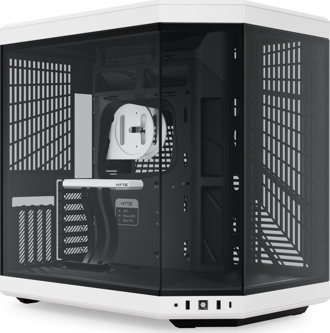 Hyte Y70 Case, Black and White, Midi Tower - Image 1