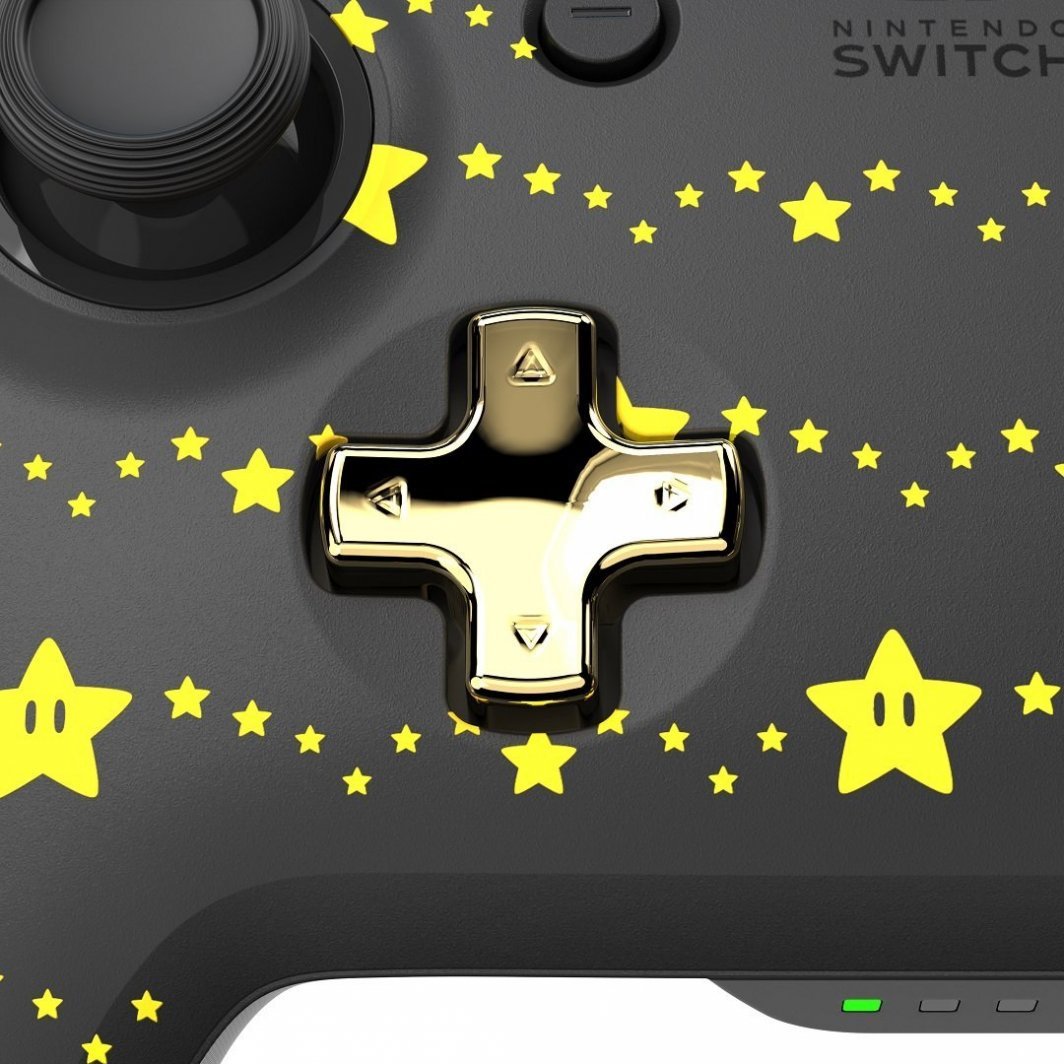 PDP Rematch Super Stars Glow Controller, Wireless, Black / Yellow - Thumbnail 4