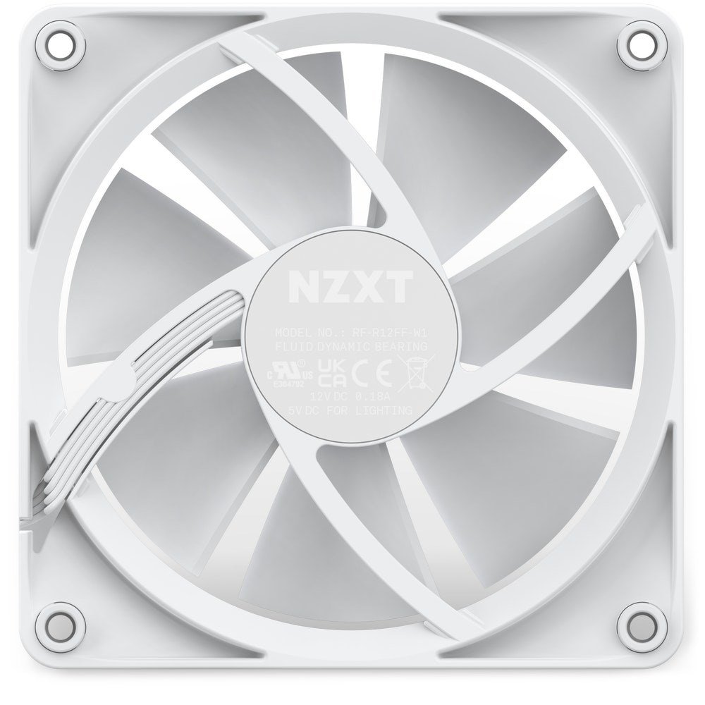 NZXT F120 RGB Fan, 120mm, White - Image 1
