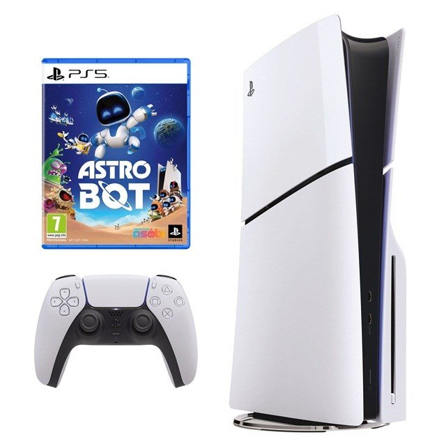 Sony PlayStation 5 Slim Disc Console, Astro Bot Bundle 1TB, White - Image 1