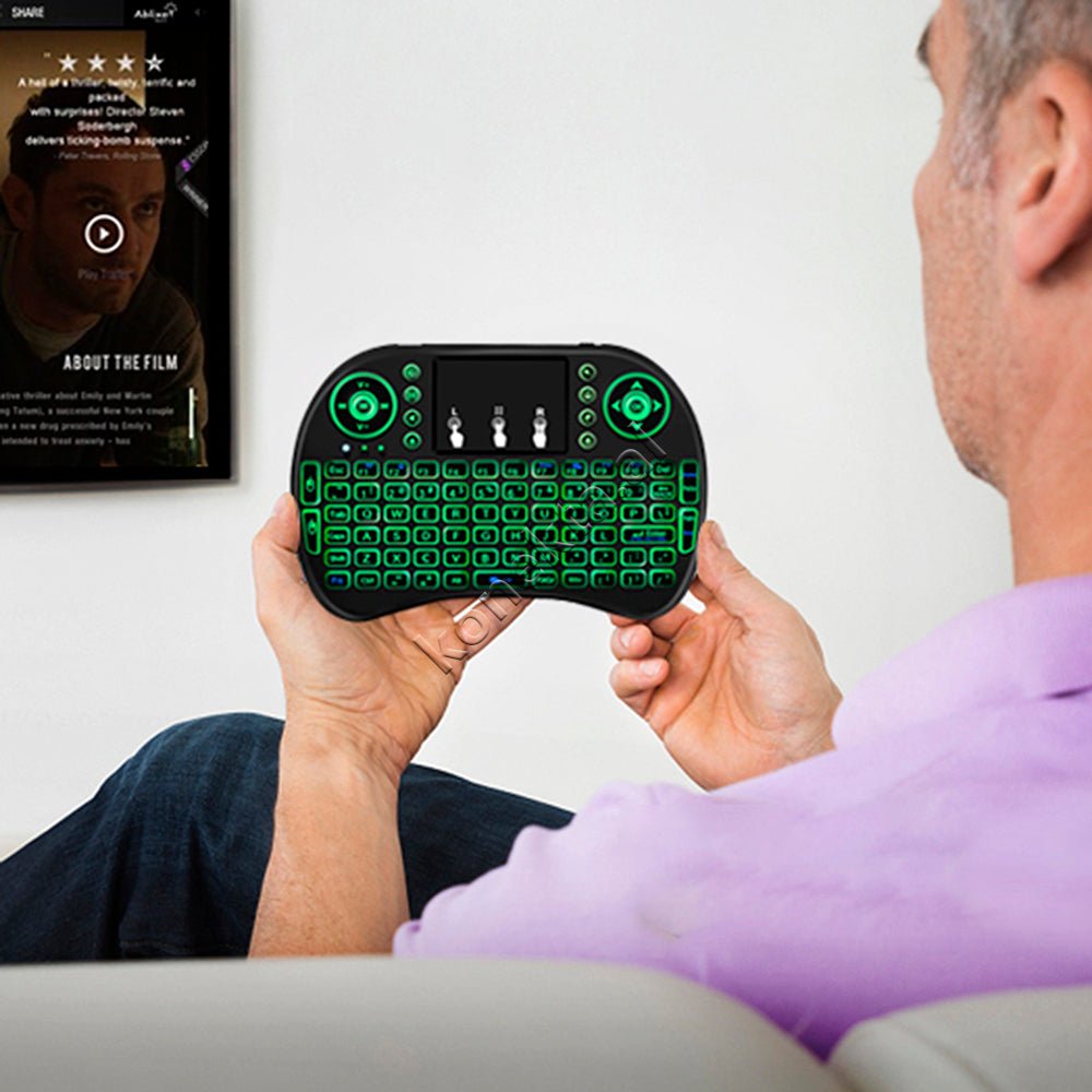 Tjetertjeter i8 Wireless Remote Control, Black, RGB Lighting, Keyboard and Mouse Combo - Thumbnail 9