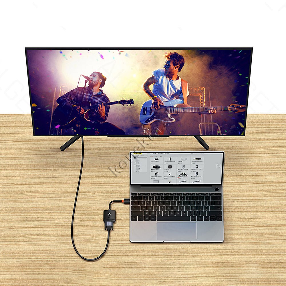 Baseus HDMI to VGA Adapter, Black, 20cm - Thumbnail 7