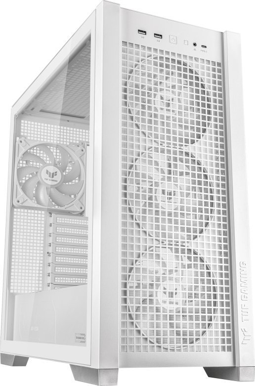 ASUS TUF Gaming GT302 TG ARGB Case, White, Midi Tower - Thumbnail 2