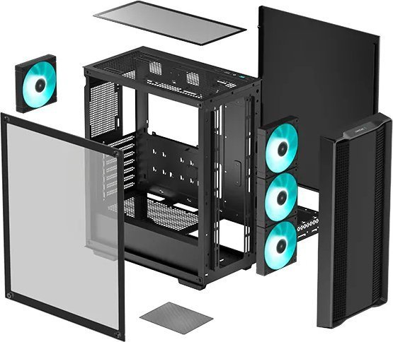 Deepcool CC560 V2 Case, Black, Midi Tower - Thumbnail 5