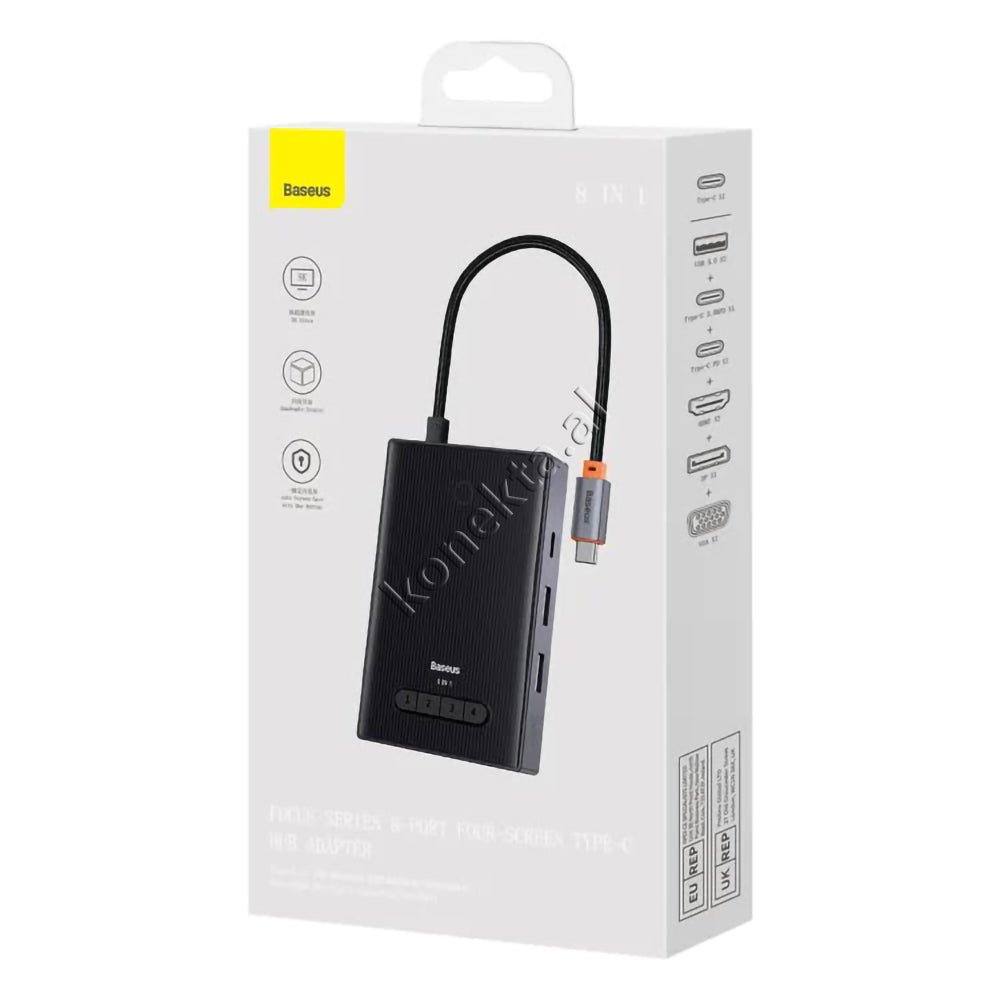Baseus Adaptor HUB Me Shumë Porta 8 në 1 - Thumbnail 2