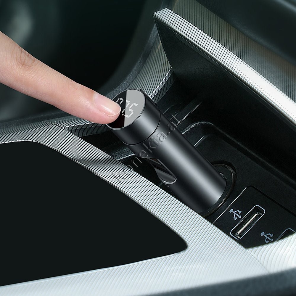 Baseus MP3 Bluetooth Car Charger, 18W Fast Charging - Thumbnail 4