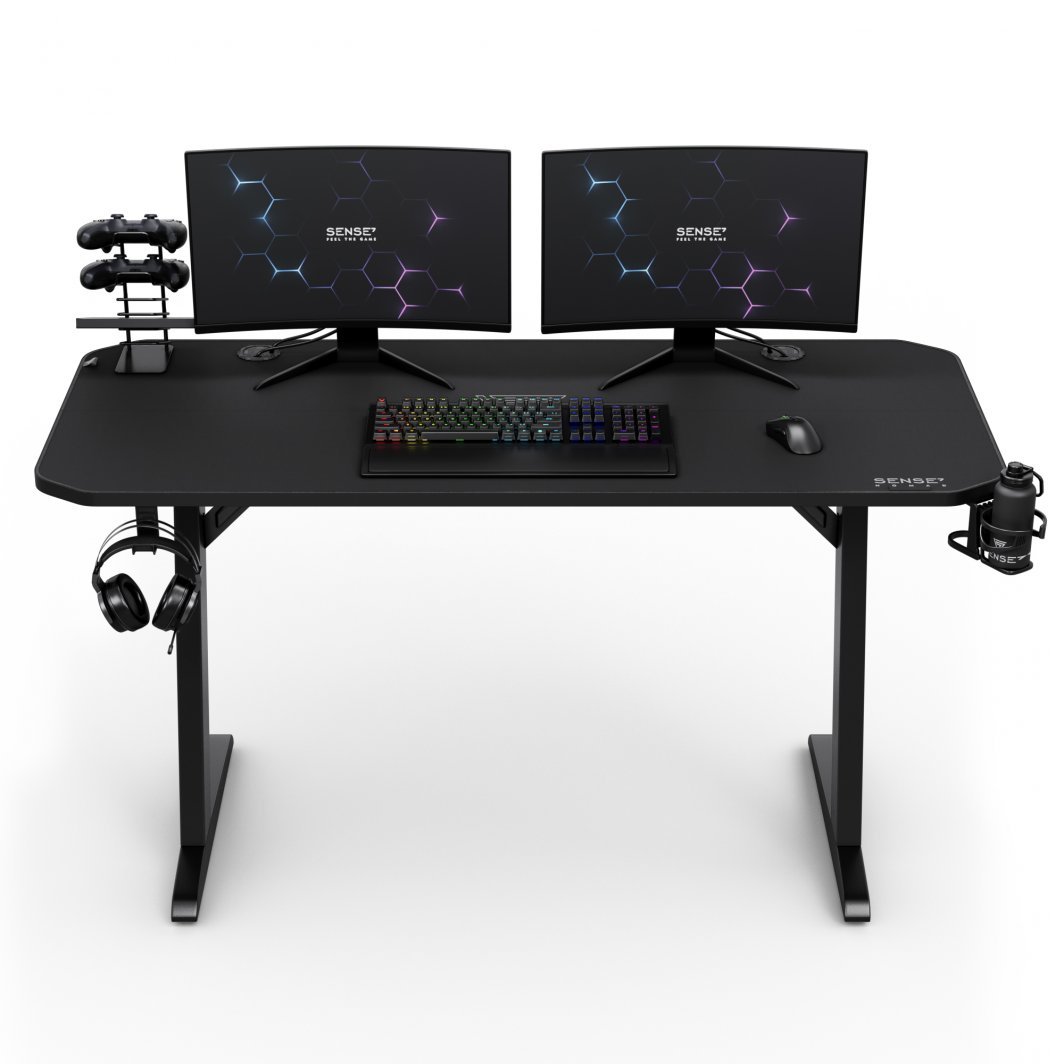 SENSE7 Classic Desk, 140cm x 60cm, Black - Thumbnail 5