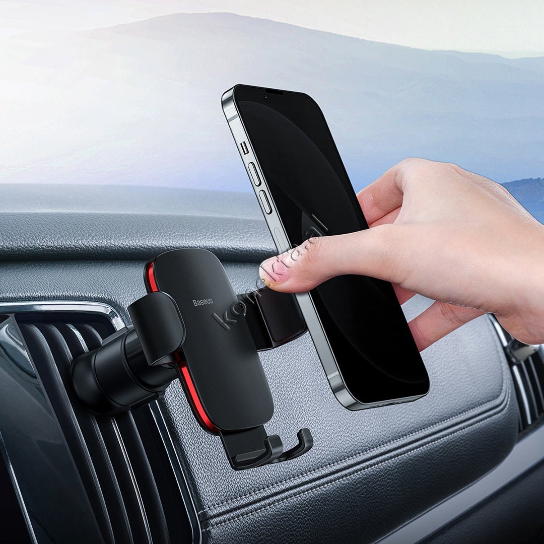 Baseus Metal Age II Phone Holder, Black with Red - Thumbnail 8