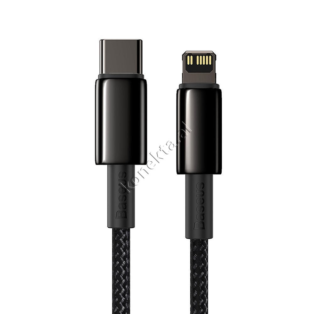 Baseus Type-C to Lightning Cable, 20W Fast Charge, 1m, Black - Thumbnail 3