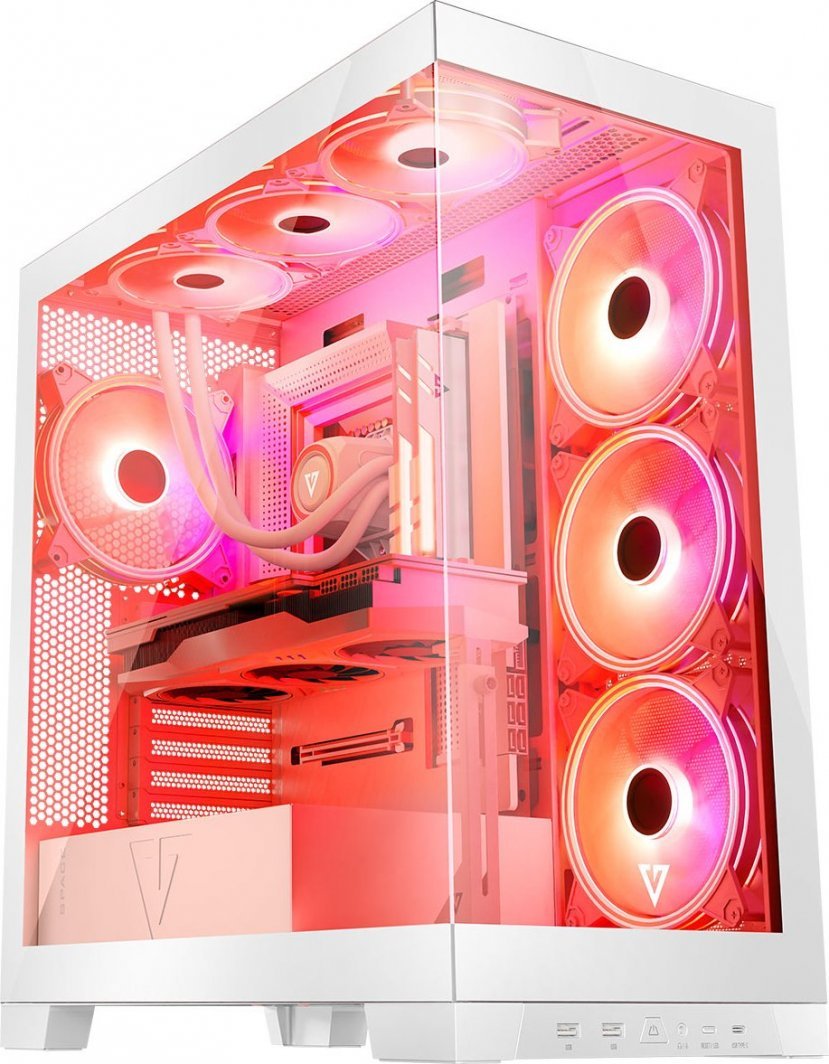 Modecom Volcano Space Apex ARGB Case, White, Midi Tower - Thumbnail 6