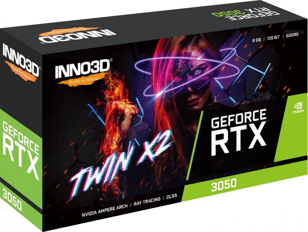 Inno3D GeForce RTX 3050 Twin X2 8GB GDDR6 Graphics Card - Thumbnail 3