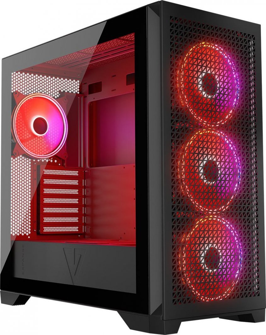 Modecom Volcano Expanse T Apex ARGB Case, Black, Midi Tower - Image 1
