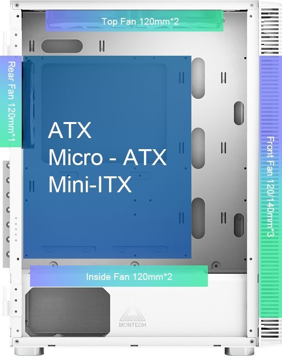 Montech X3 TG RGB Case, White, Midi Tower - Thumbnail 8